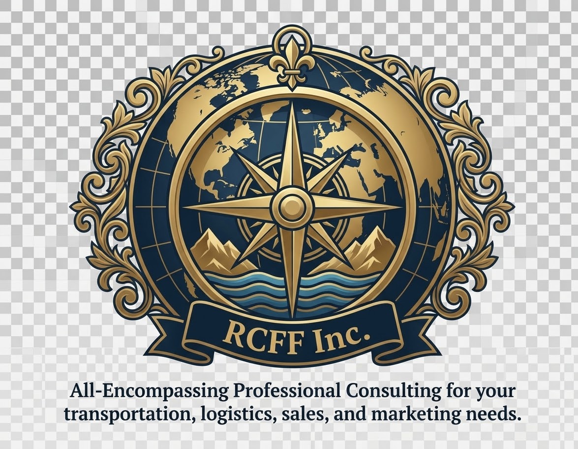 RCFF Inc. gold compass and navy emblem logo